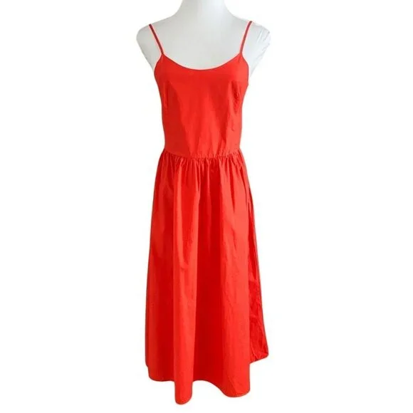 & Other Stories Red Midi Dress - Picture 2 of 10